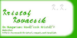 kristof kovacsik business card